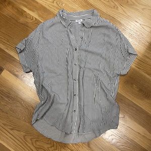 Striped short sleeve button down